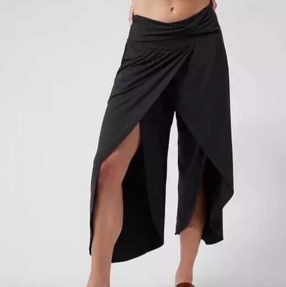 Athleta Release Pants Split Front Jersey Crop - Picture 1 of 4